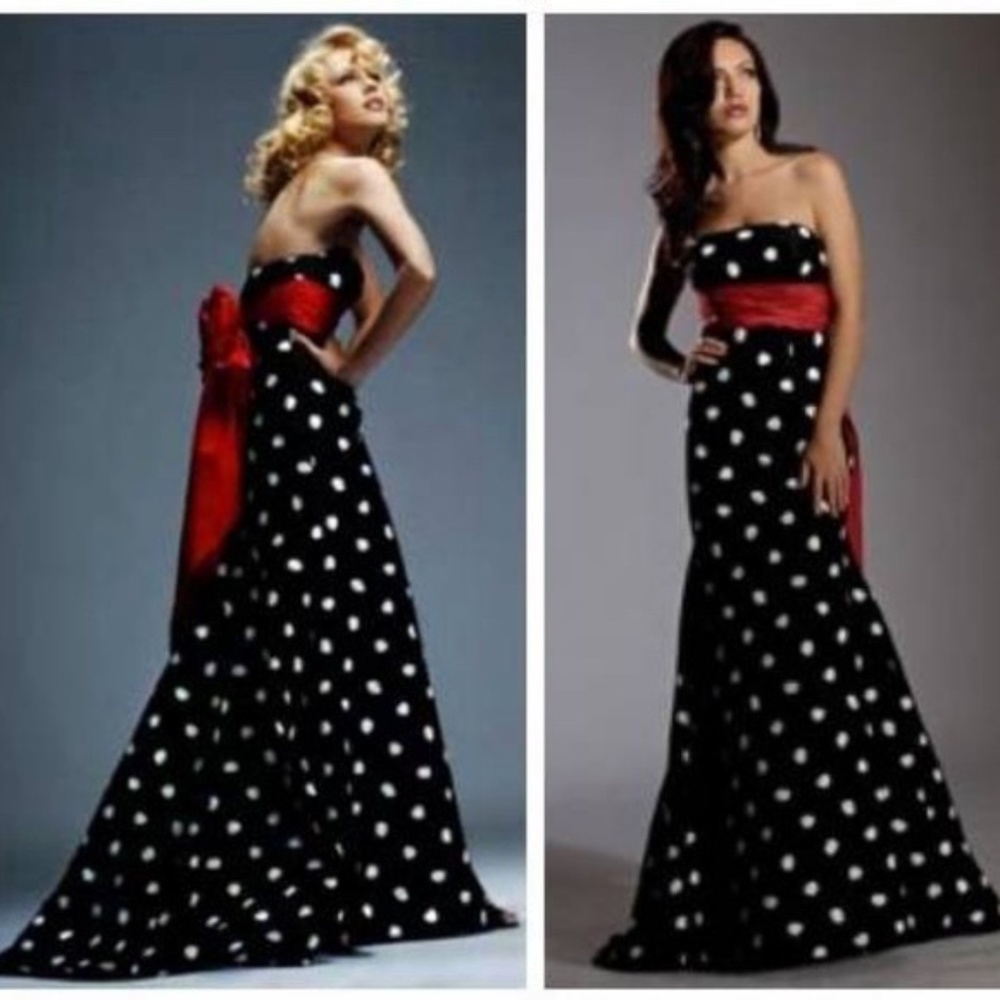 Jovani Polka Dot Evening Gown